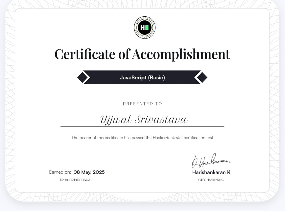 HackerRank JavaScript Certificate